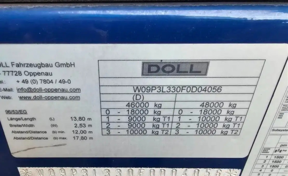 Doll 3-ass. Vlakke uitschuifbare oplegger // Naloop gestuurd